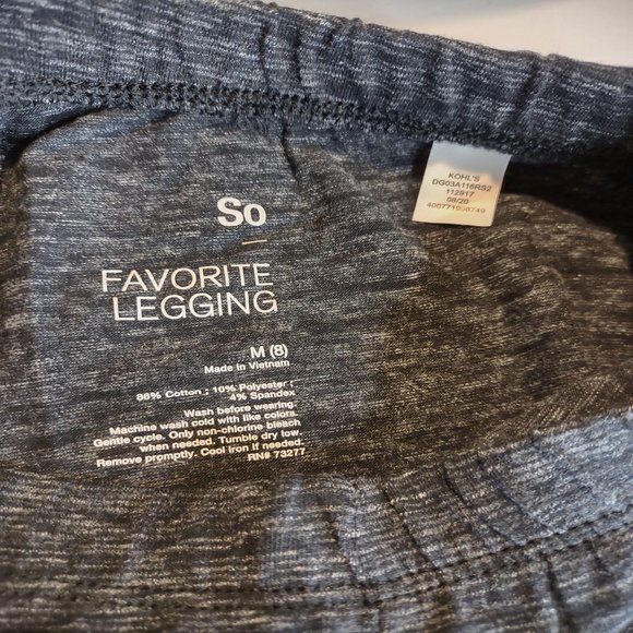 Girls SO® Leggings NWT Black Texture Size 7 - Picture 4 of 4